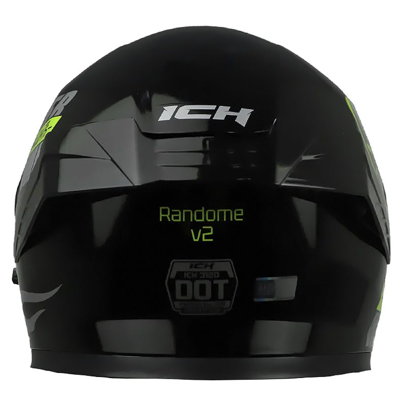 Casco ICH 3120 Randome Negro Amarillo Neón Visor Transparente