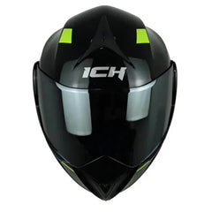 Casco Ich 3110 Rex Negro Amarillo Visor Silver