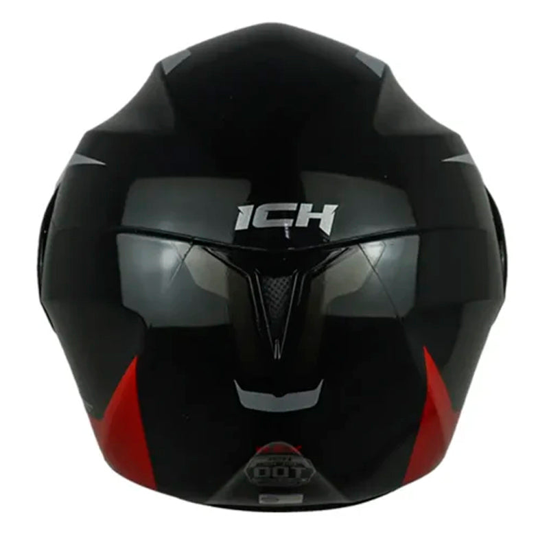 Casco Ich 3110 Rex Negro Rojo Visor Silver