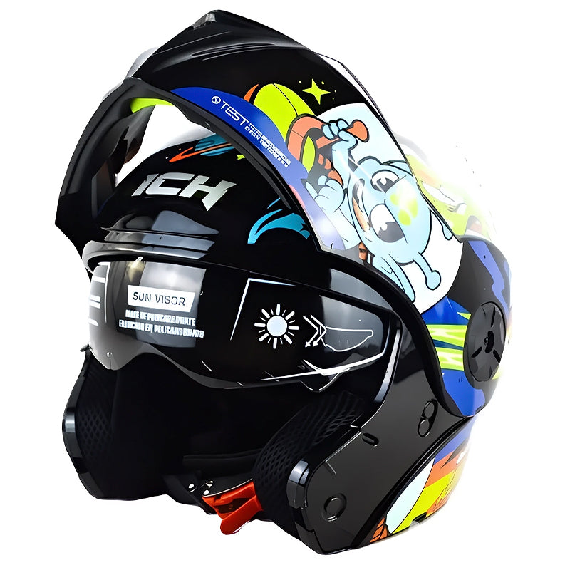 Casco Ich 3110s Kids Astro Figh Negro Azul