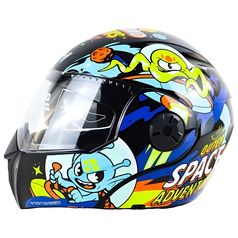 Casco Ich 3110s Kids Astro Figh Negro Azul