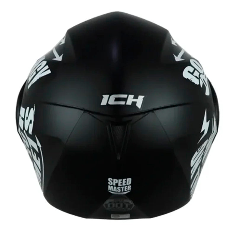 Casco Ich 3110 Speed_Mast Negro Blanco Visor Smoke
