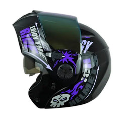 Casco Ich 3110 Speed_Mast Negro Morado Visor Dorado
