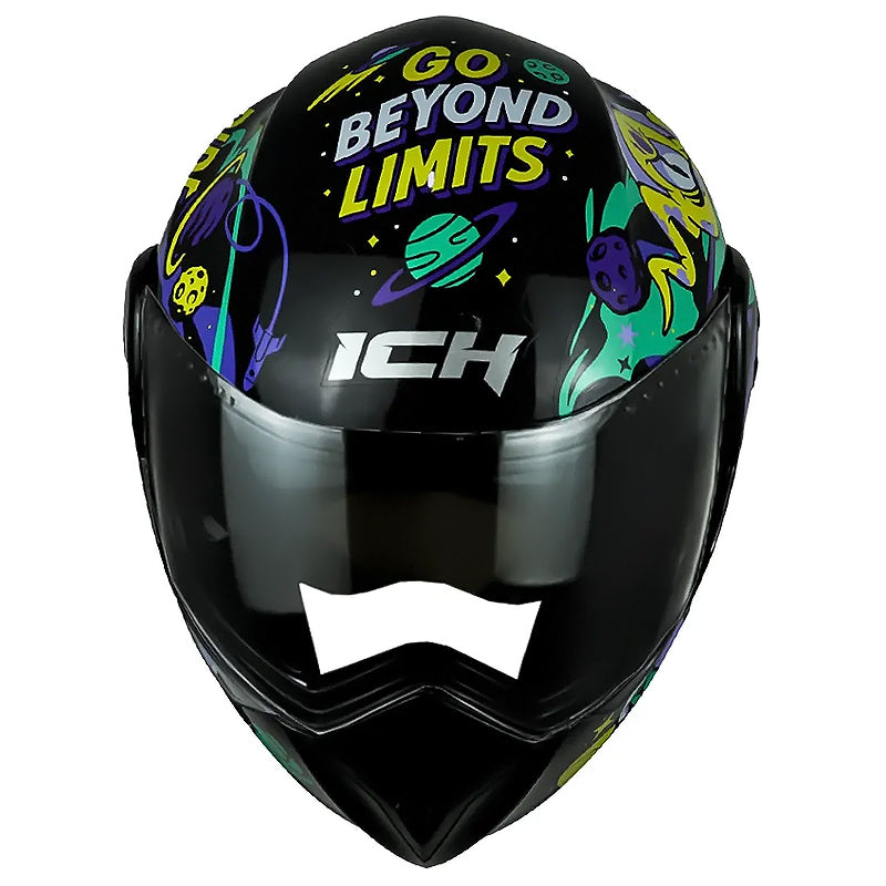 Casco Ich 3110s Kids Astro Fight Negro Turquesa