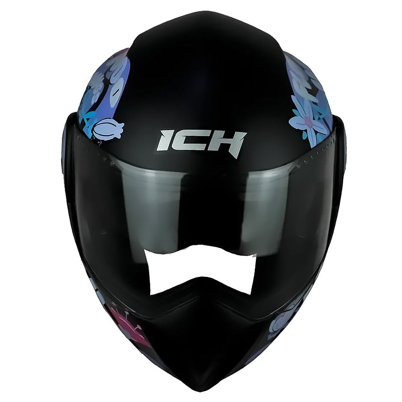 Casco Ich 3110s Kids Flower Up Negro Azul