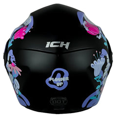 Casco Ich 3110s Kids Flower Up Negro Azul
