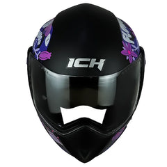 Casco Ich 3110s Kids Flower Up Negro Morado