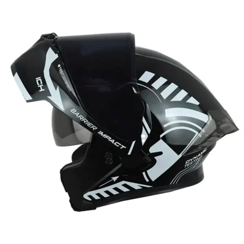 Casco Ich 3120 Color_Test Negro Blanco Visor Smoke