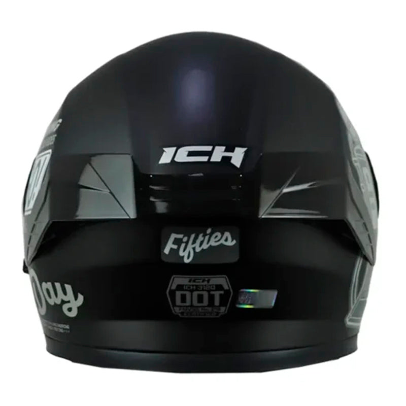 Casco Ich 3120 Fifties Negro Gris Visor Smoke