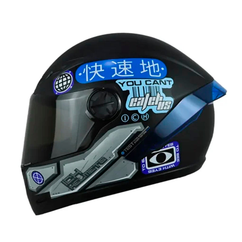 Casco Ich 501sp Arigato Negro Azul Visor Smoke