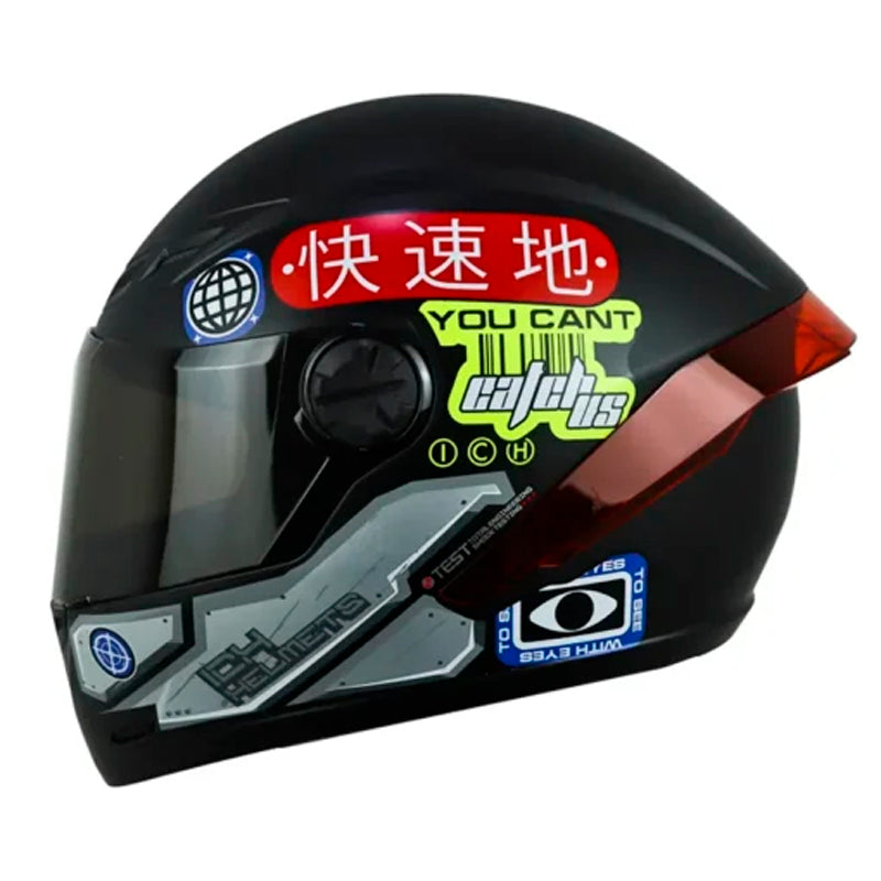 Casco Ich 501sp Arigato Negro Rojo Visor Smoke
