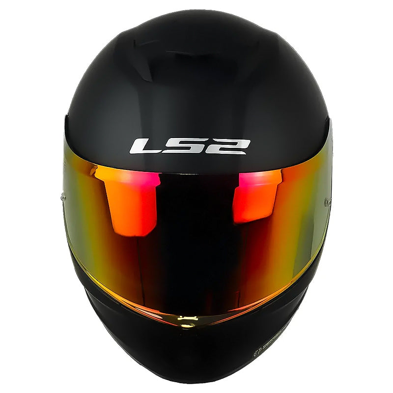 Casco Ls2 FF808 Stream II Solid Negro Visor Iridium Rojo