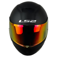 Casco Ls2 FF808 Stream II Solid Negro Visor Iridium Rojo