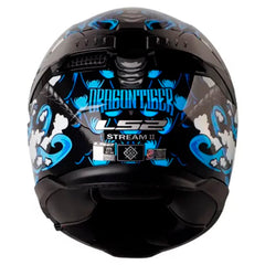 Casco Ls2 Ff808 Dragontige Negro Azul Visor Iridium Azul