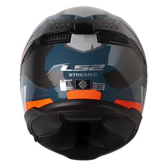 Casco Ls2 Ff808 Elece2 Azul Naranja Visor Rojo
