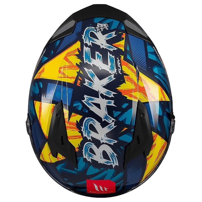 Casco Mt Braker Sv Fury C17 Azul Amarillo Brillo