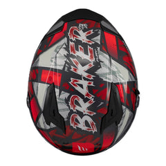 Casco Mt Braker Sv Fury Gris Rojo Brillante