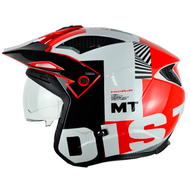 Casco Mt District Sv S Miata Blanco Brillante Rojo