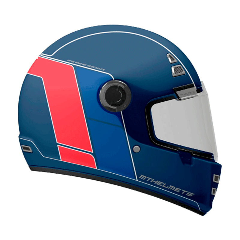 Casco Mt Jarama Ride Route Azul Mate Rojo