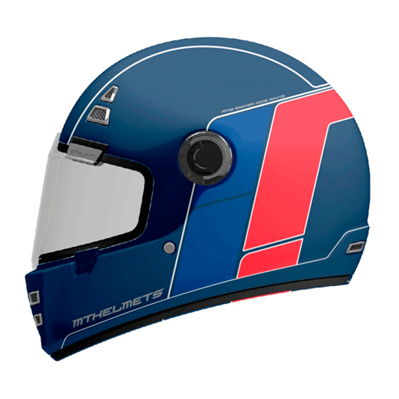 Casco Mt Jarama Ride Route Azul Mate Rojo