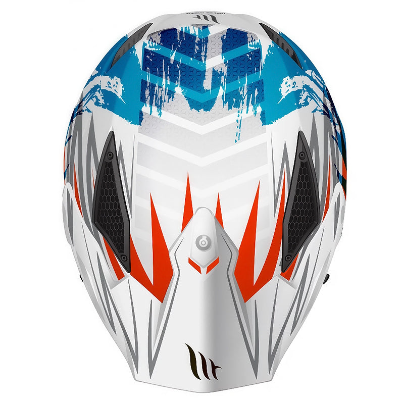 Casco Mt Streetfighter S Sv Tackle Blanco Azul Rojo