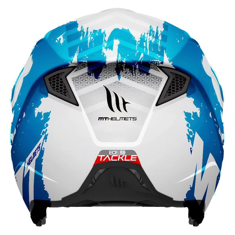 Casco Mt Streetfighter S Sv Tackle Blanco Azul Rojo