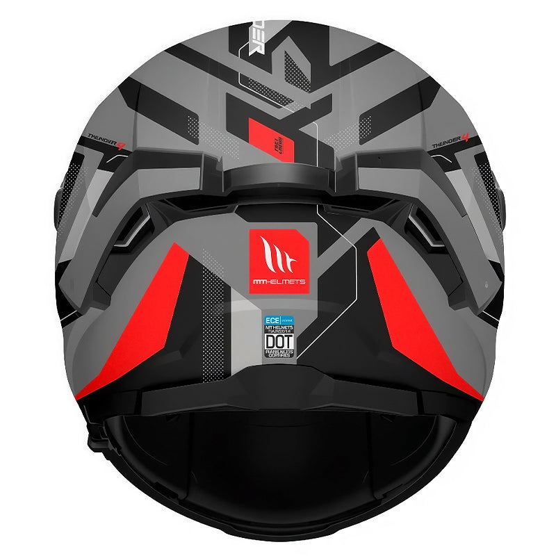 Casco Mt Thunder 4Sv Labyrinth A5 Gris Negro Rojo