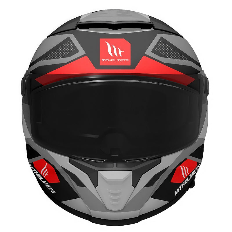 Casco Mt Thunder 4Sv Labyrinth A5 Gris Negro Rojo