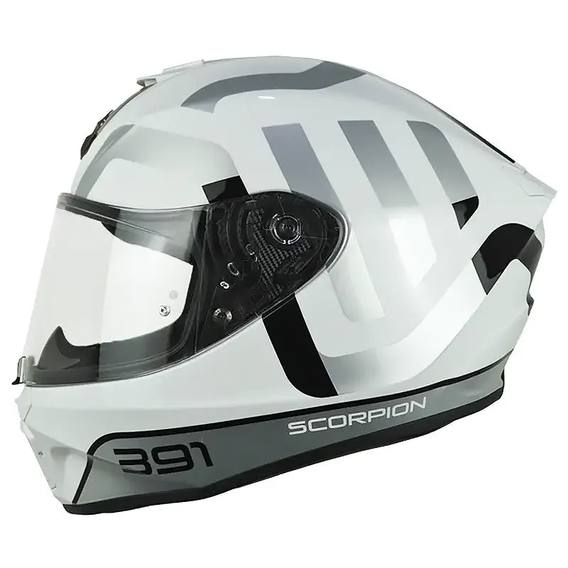 Casco Scorpion Exo-391 Arok Blanco Negro Silver