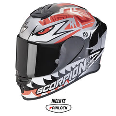 Casco Scorpion Exo-R1 Evo Carbon Air Z Gris Rojo