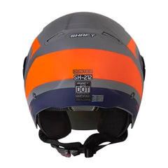 Casco Shaft 212 Duster Gris Naranja Neon Visor Iridium Rojo