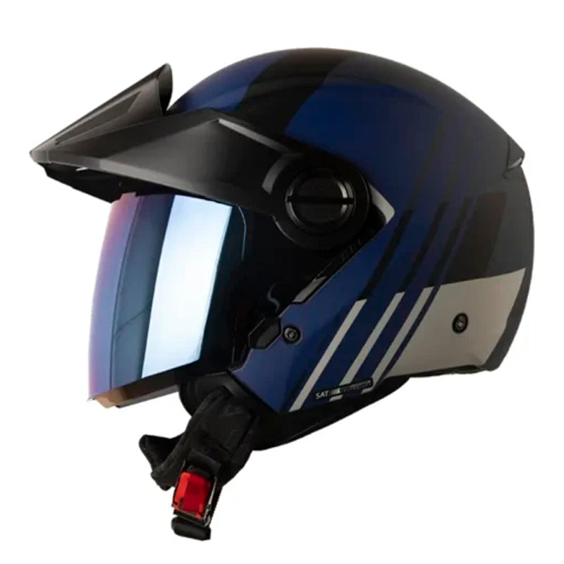 Casco Shaft 212 Guanaby Azul Oscuro Gris Visor Iridium Azul
