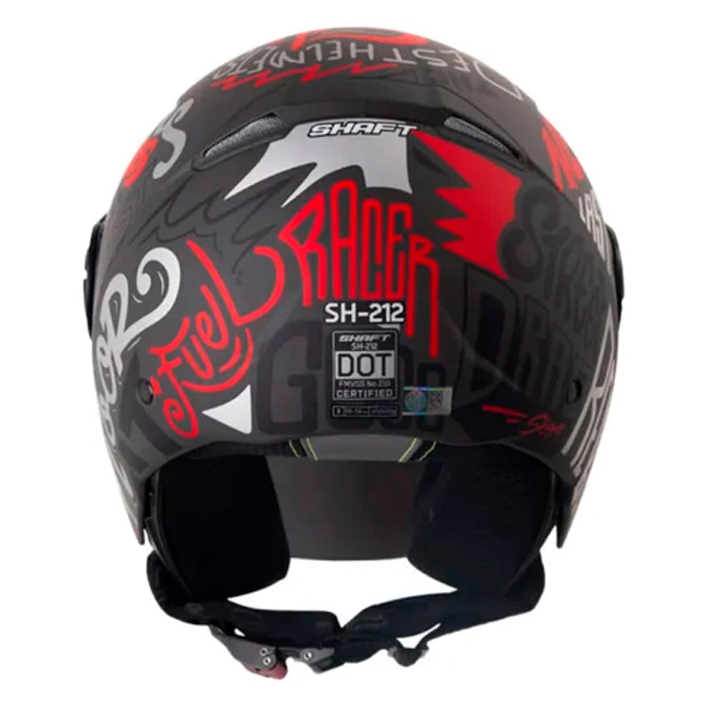 Casco Shaft 212 Racer Gris Oscuro Rojo Visor Iridium Silver