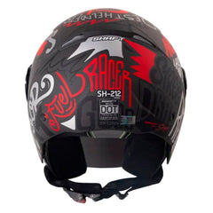 Casco Shaft 212 Racer Gris Oscuro Rojo Visor Iridium Silver