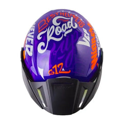 Casco Shaft 212 Racer Morado Azul Claro Visor Iridium Morado