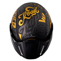 Casco Shaft 212 Racer Negro Dorado Visor Iridium Dorado