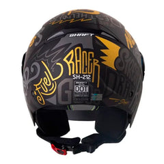 Casco Shaft 212 Racer Negro Dorado Visor Iridium Dorado