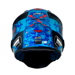 Casco Shaft 225 Pilot Top Azul Naranja Visor Iridium Azul