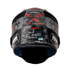 Casco Shaft 225 Pilot Top Gris Rojo Visor Iridium Silver