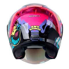 Casco Shaft 226 Gt Anymaniac Morado Azul Visor Iridium Fucsia