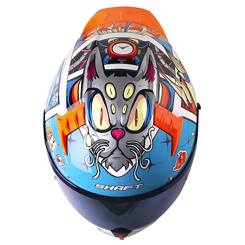 Casco Shaft 504Dv Crazy Comi Azul Naranja