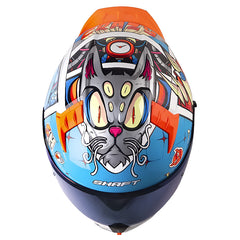 Casco Shaft 504Dv Crazy Comi Azul Naranja
