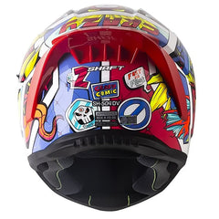 Casco Shaft 504 Dv Crazy Comic Azul Rojo Visor Iridium Rojo