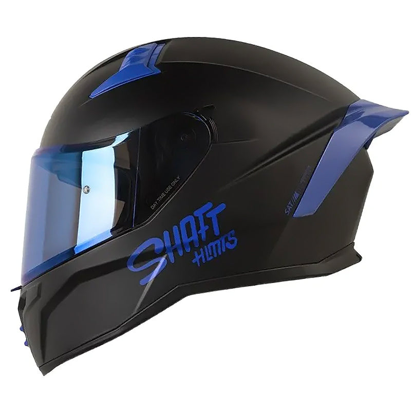 Casco Shaft 504 Dv Solid Negro Azul Visor Smoke Claro Iridium Azul