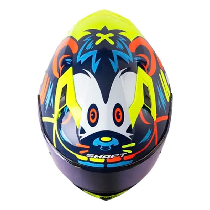 Casco Shaft 522sp Bearty Azul Oscuro Naranja Visor Iridium Azul Transparente