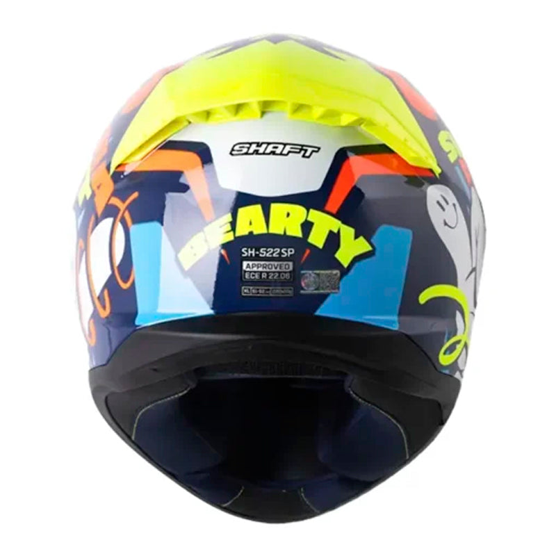 Casco Shaft 522sp Bearty Azul Oscuro Naranja Visor Iridium Azul Transparente