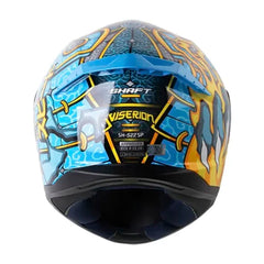 Casco Shaft 522sp Viserion Negro Azul Visor Iridium Azul