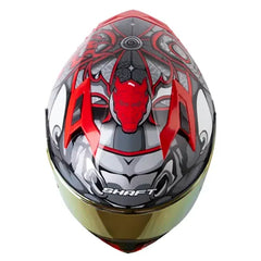 Casco Shaft 522sp Viserion Negro Gris Visor Iridium Rojo