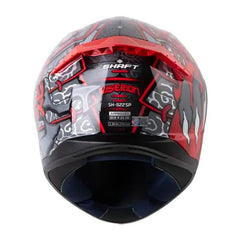 Casco Shaft 522sp Viserion Negro Gris Visor Iridium Rojo
