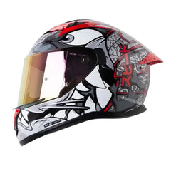 Casco Shaft 522sp Viserion Negro Gris Visor Iridium Rojo